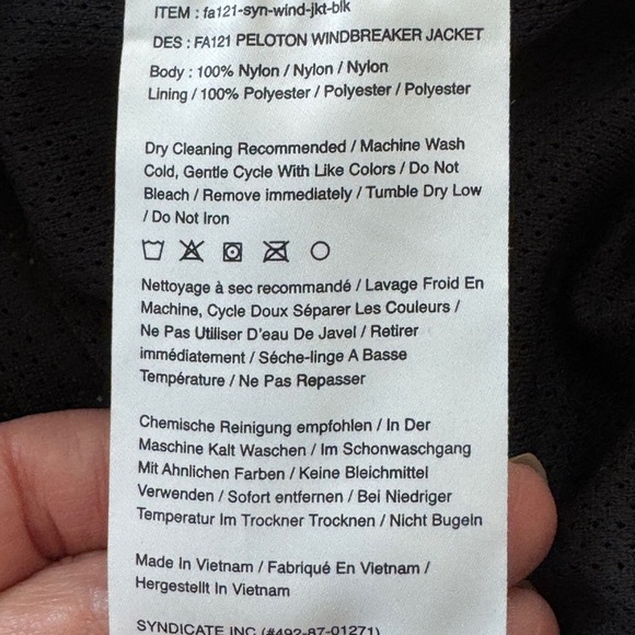 PELOTON Windbreaker Light Spring Jacket, Black, Size M, FA121 $118 RETAIL! - Picture 5 of 7